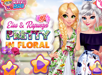 Elsa si Rapunzel Moda Florilor