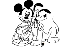 Mickey si Pluto de Colorat