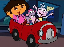 Dora Puzzle cu Masina