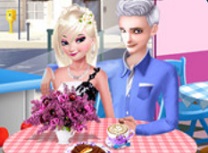 Elsa si Jack Frost Intalnire la Cafenea